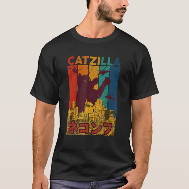 T-shirt Catzilla Ca  Chat Chat (Devant)