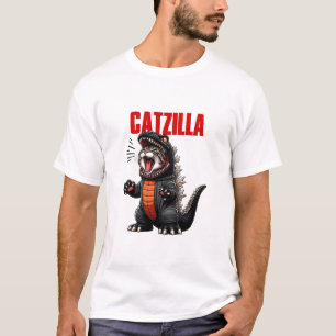 T-shirt Catzilla - Drôle Chat Godzilla Mashup