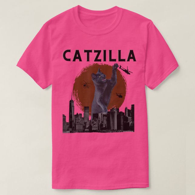 T-shirt Catzilla Monster Cat Lover Funny Japanese Kitty Ki (Design devant)