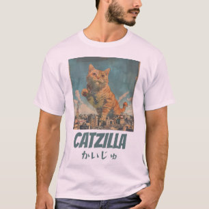 T-shirt Catzilla vintage Japonaise Anime Cute Monster Chat