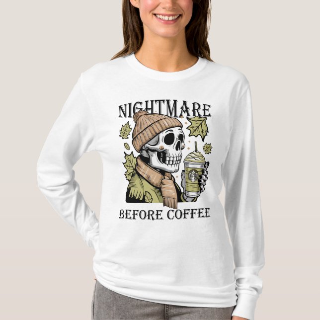 T-shirt Cauchemar Avant Café, Les Amateurs De Café D'Hallo (Devant)