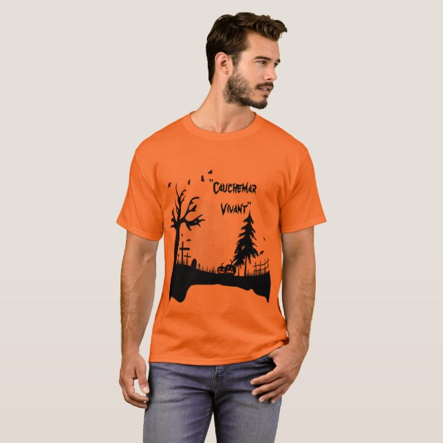 T-shirt "Cauchemar Vivant" – Style horreur (Devant entier)