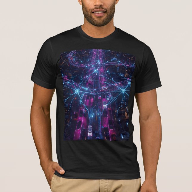 T-shirt Caution: Neural Traffic Jam Ahead – Funny Neuro (Devant)