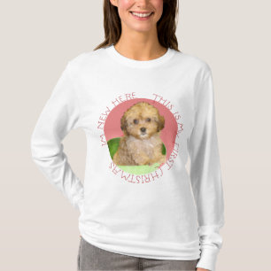 T-shirt Cavachon Chiot Premier Noël