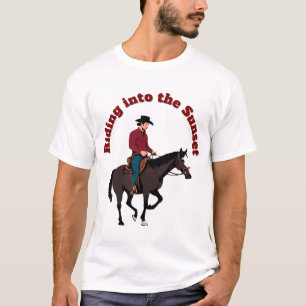 T-shirt Cavalcade vers le coucher du soleil - Cowboy à che