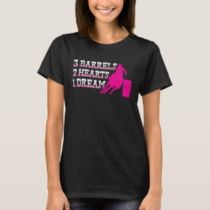 T-shirt Cavalier de baril 3 barils 2 cœurs 1 rêve Rodéo Co