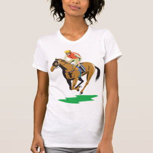 T-shirt Cavalier de course de chevaux au galop