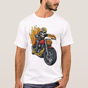T-shirt Cavalier de Hot Dog � Crâne de Motard Drôle