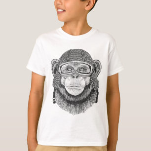 T-shirt Cavalier de moto de chimpanzé