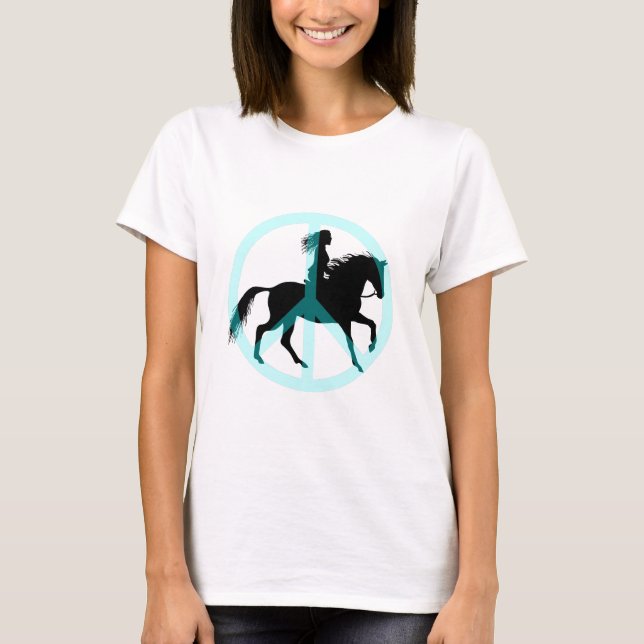 T-shirt Cavalier frais de cheval de symbole de paix (Devant)