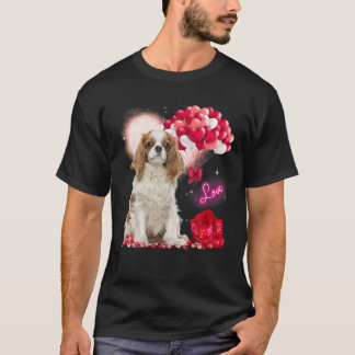 T-shirt Cavalier King Charles Spaniel Balloon Heart Valent