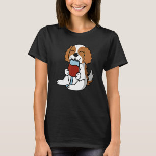 T-shirt Cavalier King Charles Spaniel Buvant du Vin Chien