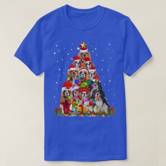 T-shirt Cavalier roi Charles espagnol Noël Arbre Noël l (Design devant)
