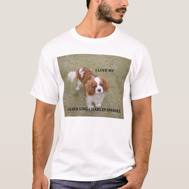 T-shirt Cavalier-roi-charles-spaniel blenheim aime w pic. (Devant)
