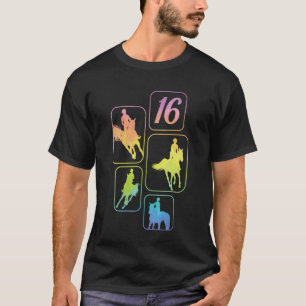 T-shirt Cavalière de 16 ans pour anniversaire Cheval Caval