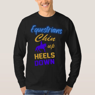T-shirt Cavaliers tête haute talons bas en bleu jaune   