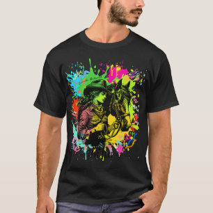 T-shirt cavallo art abstrait