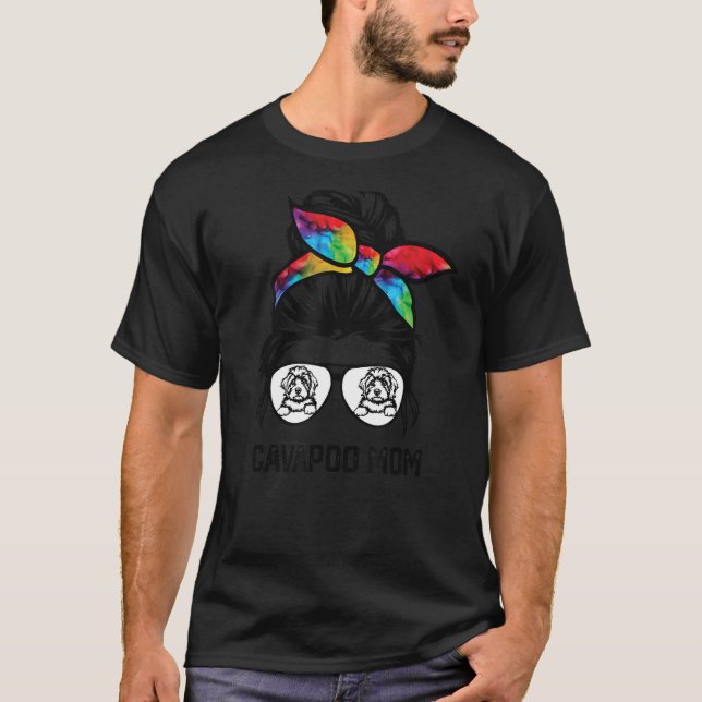 T-shirt Cavapoo chien maman désordre pisse lunettes de che (Devant)