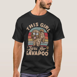 T-shirt Cavapoo Girl Cool Vintage Retro pour maman de chie