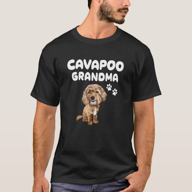 T-shirt Cavapoo Grandma Red Cavapoo Chien Chien Chien Chie (Devant)
