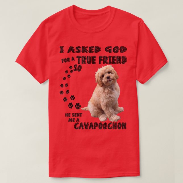 T-shirt Cavapoochon Citation Maman Papa Costume Lover, mig (Design devant)