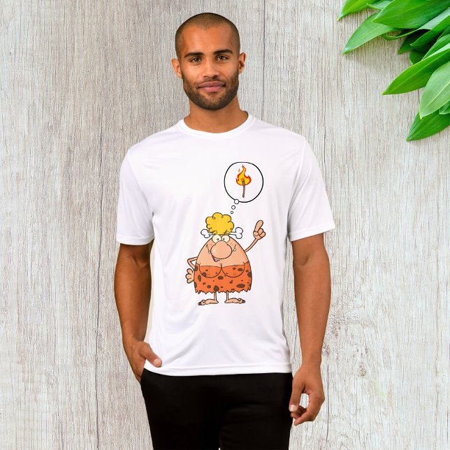 T-shirt Cavewoman pense au bâton de feu (Créateur téléchargé)