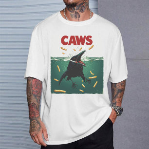 T-shirt "CAWS" Affiche drôle de Jaws Parodie Corbeau