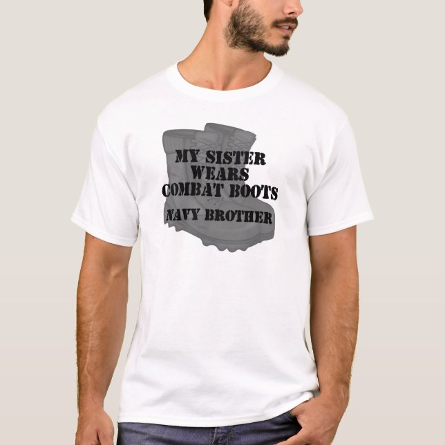 T-shirt CB de soeur de frère de marine (Devant)