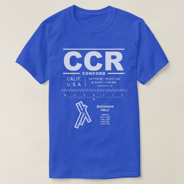 T-shirt CCR de l'aéroport de Buchanan Field (Design devant)
