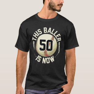 T-shirt Ce Baller Est Maintenant 50 Baseball 50e Anniversa