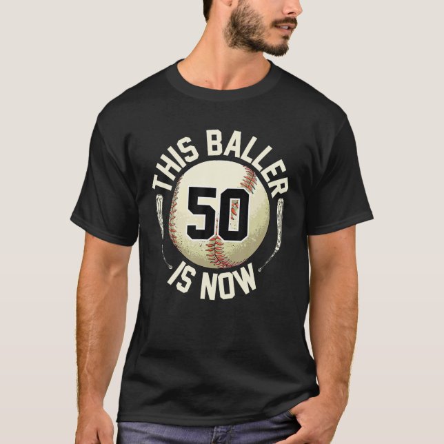 T-shirt Ce Baller Est Maintenant 50 Baseball 50e Anniversa (Devant)