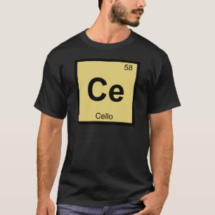 T-shirt Ce - Chimie de musique Cello Symbole de table pér