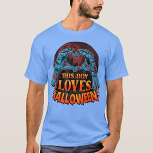T-shirt Ce Garçon Aime Le Costume Lazy Halloween Main Zomb