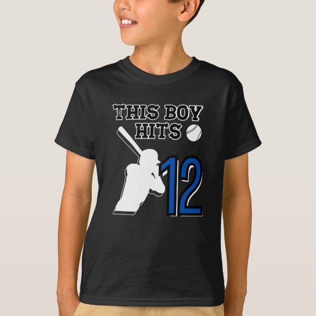 T-shirt Ce garçon atteint 12 - baseball 12h anniversaire (Devant)
