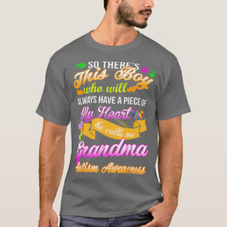 T-shirt Ce Garçon Mon Coeur Il M'Appelle Grand-Mère Autism