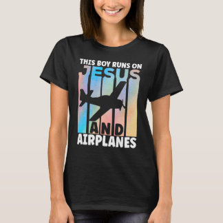 T-shirt Ce garçon tourne sur Jésus et les avions futur pil