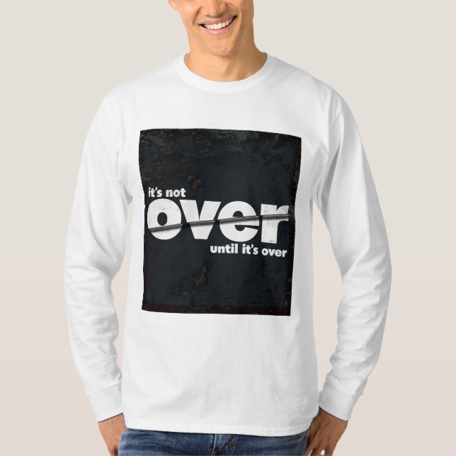 T-shirt Ce n'est pas fini - Texte blanc avec jeans arrière (Devant)