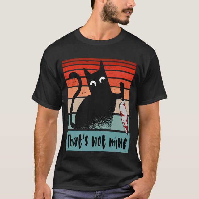 T-shirt Ce n'est pas le mien, Chat Innocent avec couteau C (Devant)