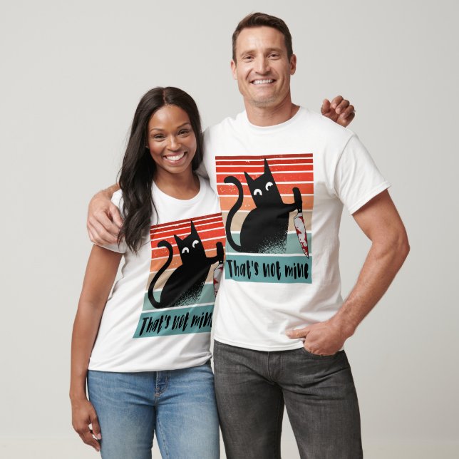 T-shirt Ce n'est pas le mien, Chat Innocent avec couteau C (Unisexe)