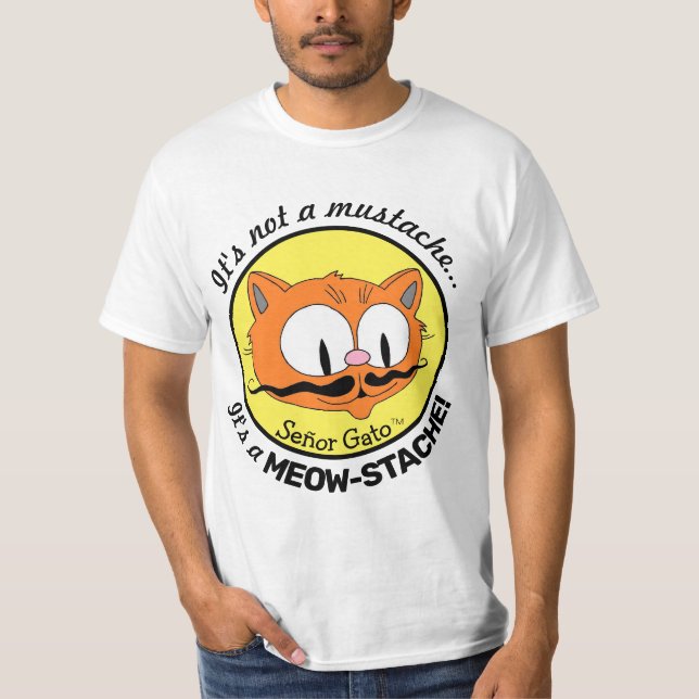 T-shirt Ce n'est pas une moustache... C'est une MEOW-STACH (Devant)