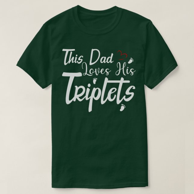 T-shirt Ce Papa Aime Ses Triplets 3 Petits Pieds Triplet (Design devant)