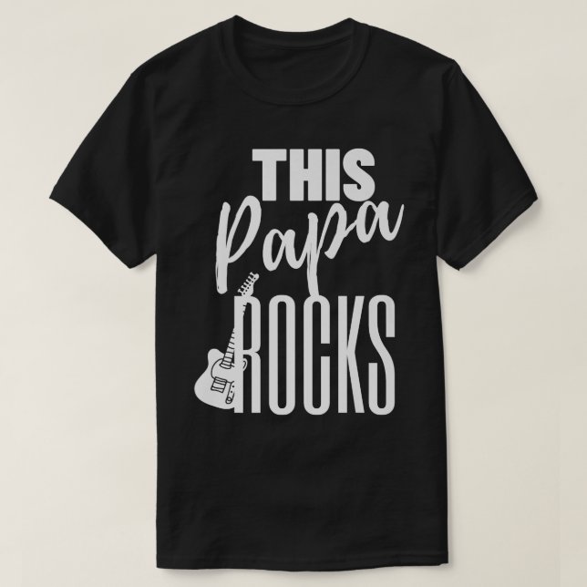 T-shirt Ce Papa Rocks Joueur de Guitare Rock n RollGuitar1 (Design devant)