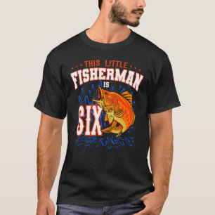 T-shirt Ce Petit Pêcheur Est Six Anniversaires Fête