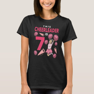 T-shirt Ce Pom-pom girl Est 7 Anniversaire Cheerleader
