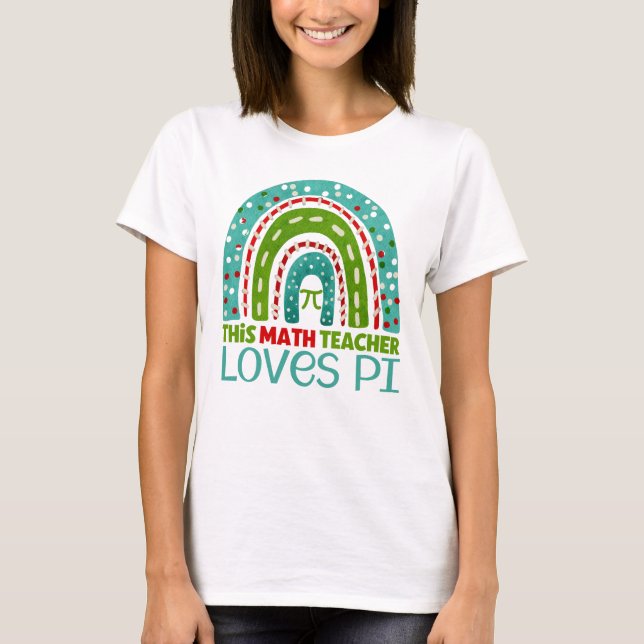 T-shirt Ce professeur de mathématiques aime pi boho arc-en (Devant)