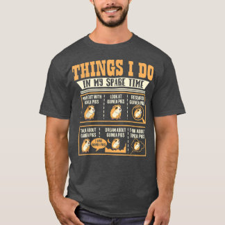 T-shirt Ce Que Je Fais Dans Mon Temps Libre Guinée Cochon 