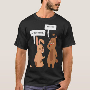 T-shirt Ce que mon bouton fait mal à mignon lapin graphiqu
