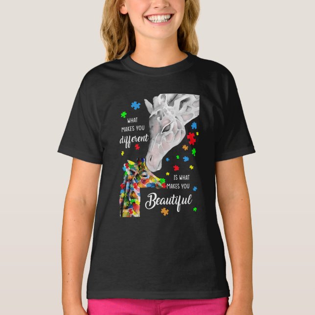 T-shirt Ce qui vous rend différent vous rend belle (Devant)