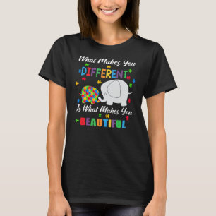 T-shirt Ce qui vous rend différents Autisme Enfant Elephan
