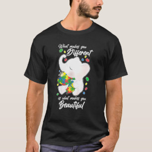 T-shirt Ce qui vous rend différents éléphant maman Autisme